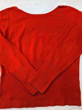 ​Worthington Burnt Orange Ribbed Knit Boat Neck Sweater - XL - CB